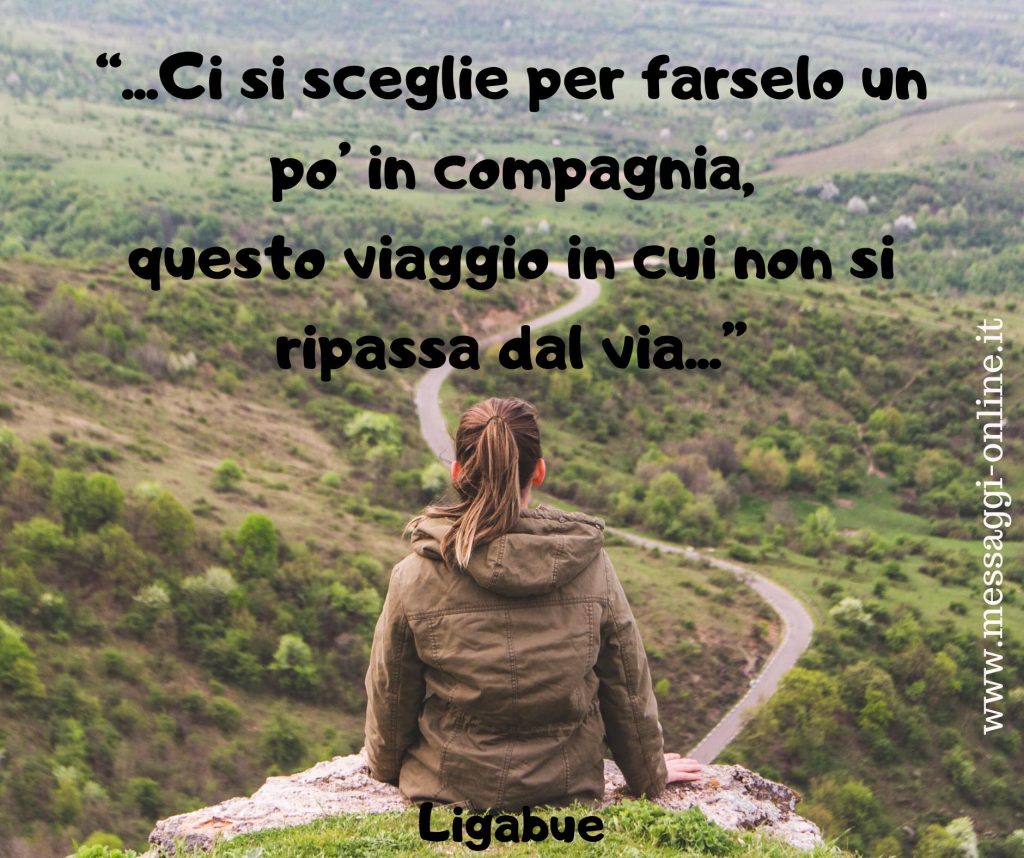 Luciano Ligabue:"Ci si sceglie per farselo un pò in compagnia, questo viaggio in cui non si ripassa dal via".