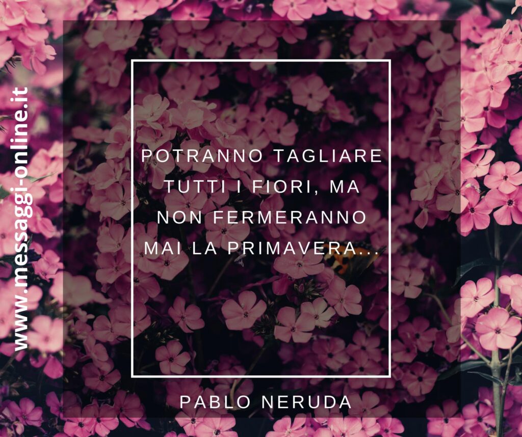 Potranno tagliare tutti i fiori, ma non fermeranno mai la primavera... Pablo Neruda